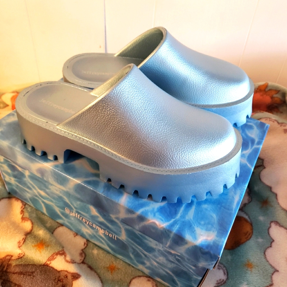 Jeffrey Campbell Blue Platform Clogs
